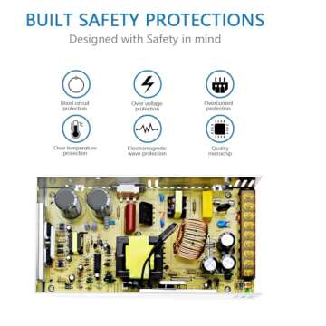 SHNITPWR 24V Power Supply 10A 240W AC DC Adapter, DC 24 Volt 10 Amp Switching Power Converter Transformer LED Driver 110V / 220V AC in for LED Light Strip 3D Printer CCTV Security System LCD Monitor