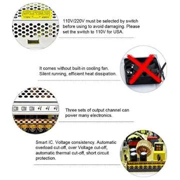 SHNITPWR 24V Power Supply 10A 240W AC DC Adapter, DC 24 Volt 10 Amp Switching Power Converter Transformer LED Driver 110V / 220V AC in for LED Light Strip 3D Printer CCTV Security System LCD Monitor