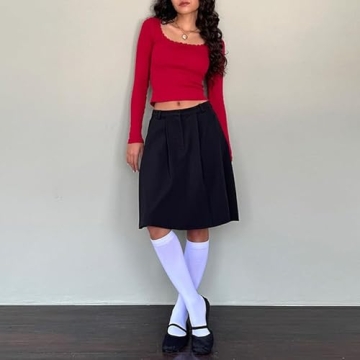 Trendy Y2K Lace Trim Shirt for Fashionable Women