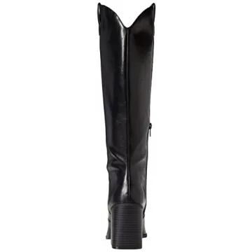 The Drop Women's Cassandra Knee-High Western Boot, Black, 7.5