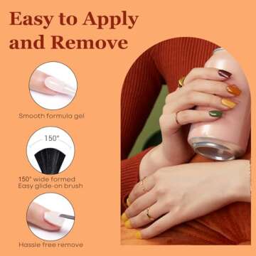 modelones Gel Nail Polish Set, 6 Colors Dark Green Red Gel Polish Kit Yellow Orange Emerald Maple Leaf Soak Off Nail Art Manicure DIY at Home Salon Holiday Gifts