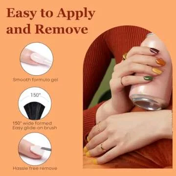 modelones Gel Nail Polish Set, 6 Colors Dark Green Red Gel Polish Kit Yellow Orange Emerald Maple Leaf Soak Off Nail Art Manicure DIY at Home Salon Holiday Gifts