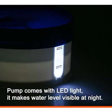 Filtered Pet Fountain Feeder with Nightlight - 3L Capacity
