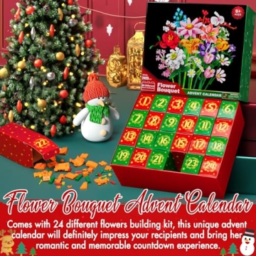 2024 Advent Calendar with 2455PCS Flower Blocks Set