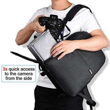 CADeN DSLR SLR Camera Bag Backpack with 14" Laptop Compartment Water-Repellent for Women Men Photogr...