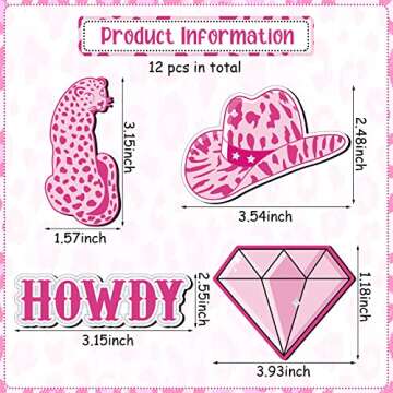 Dunzy 12pcs Pink Preppy Refrigerator Magnets - Cute Magnetic Fridge Decor for Kitchen & Office