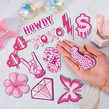 Dunzy Pink Preppy Refrigerator Magnets for Women