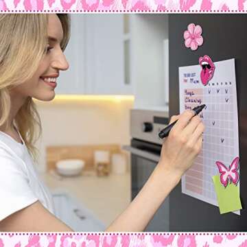 Dunzy Pink Preppy Refrigerator Magnets for Women