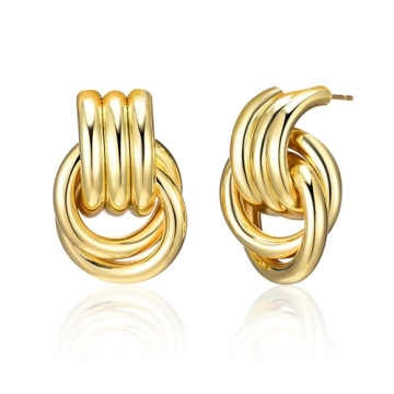 Aprilery Gold Geometric Earrings for Women - Chic Vintage Statement Jewelry