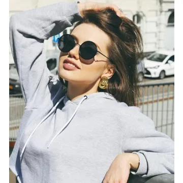 Stylish Aprilery Gold Chunky Geometric Earrings for Women