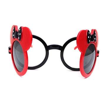 Kids Red & Black Mouse Ears Flip Out Sunglasses