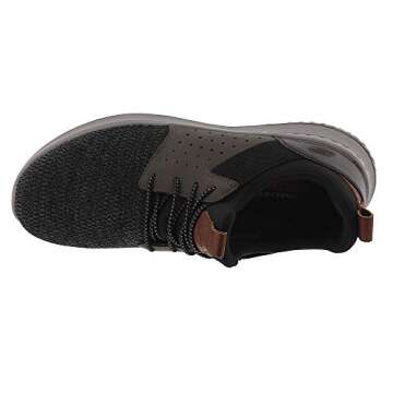 Skechers Men's Classic Fit-Delson-Camden Sneaker, Black/Grey, 10