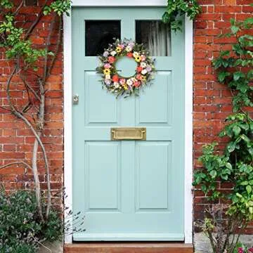 Vibrant 20” Artificial Flower Wreath for Home & Parties