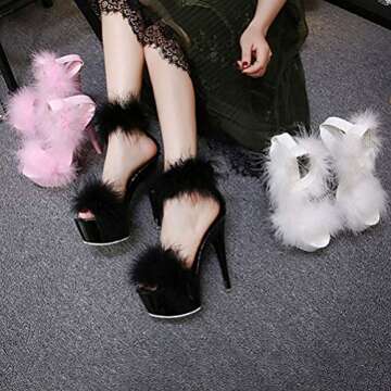 Stylish Fluffy Platform Heels for Women - Perfect for Any Occasion