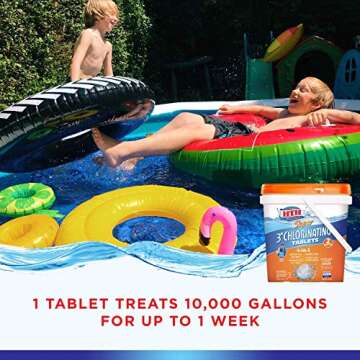 HTH 42037 Super 3" Chlorinating Tablets Swimming Pool Chlorine, 8 lbs