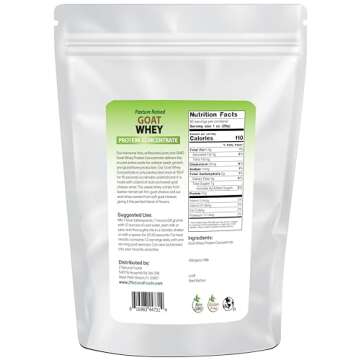 Z Natural Foods Goat Whey Protein Powder Concentrate - Undenatured, Unflavored, Pasture Raised Whey ...