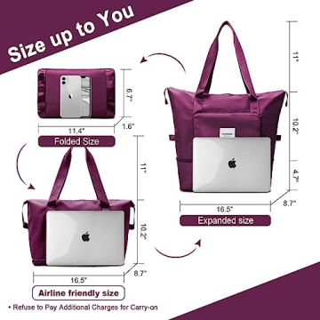 WOOMADA Foldable Travel Duffel Bag for Easy Travel