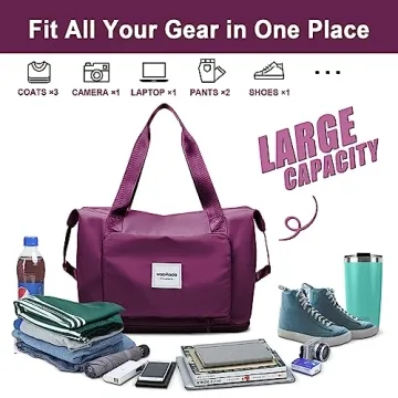 WOOMADA Foldable Travel Duffel Bag for Easy Travel