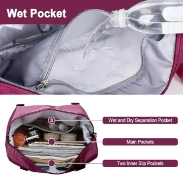 WOOMADA Foldable Travel Duffel Bag for Easy Travel