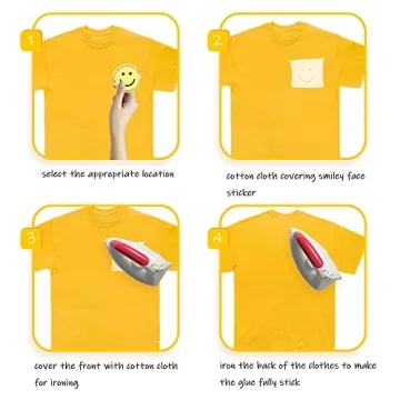 14-Piece Happy Face Heart Iron-On Patches for DIY Clothing Decor