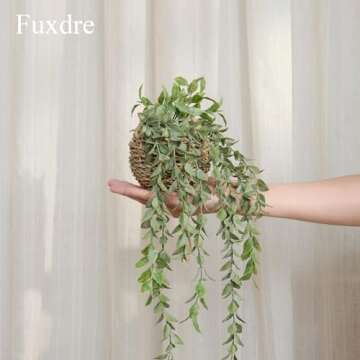 Fuxdre 3 Pack Mini Artificial Hanging Greenary Fake Hanging Plants in Basket for Wall Living Room Decor Bathroom Shelf Home Indoor
