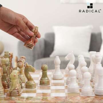 Radicaln Marble Chess Set - Elegant 15 Inch Travel Game