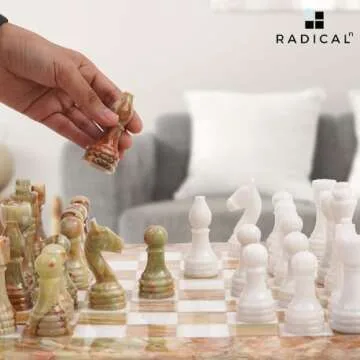 Radicaln Marble Chess Set - Elegant 15 Inch Travel Game