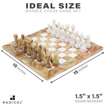 Radicaln Marble Chess Set - Elegant 15 Inch Travel Game