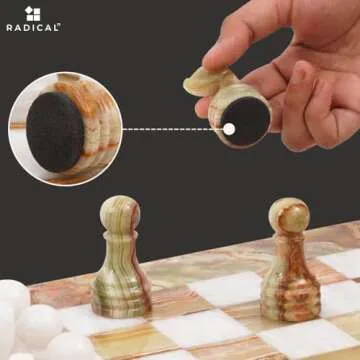 Radicaln Marble Chess Set - Elegant 15 Inch Travel Game