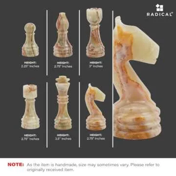 Radicaln Marble Chess Set - Elegant 15 Inch Travel Game