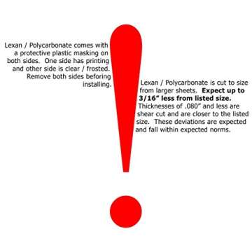 Durable Lexan Polycarbonate Sheet - Clear & Strong 24" x 24"