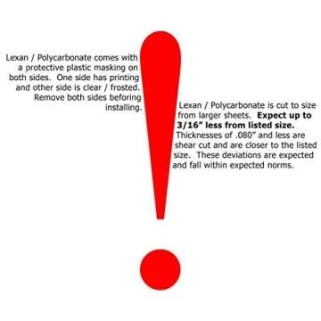 Durable Lexan Polycarbonate Sheet - Clear & Strong 24" x 24"