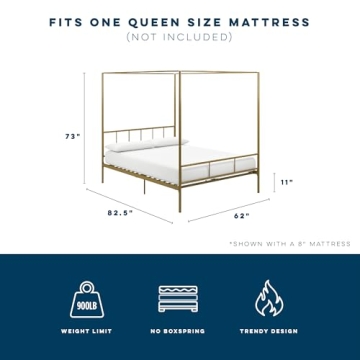 Elegant Novogratz Marion Canopy Bed for Queen Size