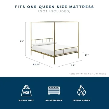 Elegant Novogratz Marion Canopy Bed for Queen Size