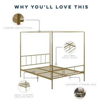 Elegant Novogratz Marion Canopy Bed for Queen Size