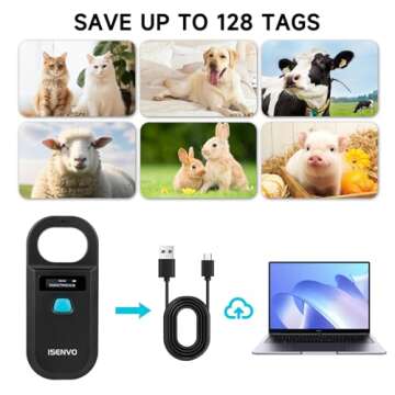 ISENVO Rechargeable Pet Microchip Scanner for All Pets