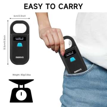 ISENVO Rechargeable Pet Microchip Scanner for All Pets