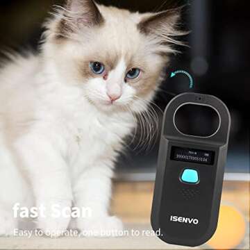 ISENVO Rechargeable Pet Microchip Scanner for All Pets