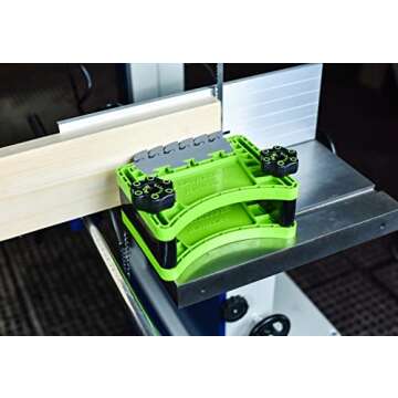 BOW Products FeatherDUO FP3 - Featherboard for Table Saws, Router Tables and Band Saws - Stackable Feather Board with EVA Feathers for Taller Material Feeds - Woodworking Tools and Safety Accessories