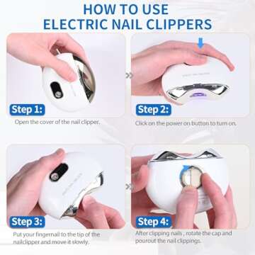 Automatic Baby Nail Clipper, Electric Nail Trimmer with LCD Digital Display, 3-Speeds Levels and Nail Clip Storage, USB Rechargeable Safety Nail Clippers for Babies, Children, Adults, Seniors