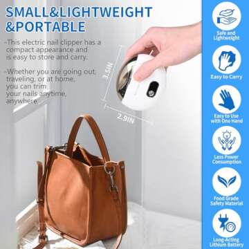 Automatic Baby Nail Clipper, Electric Nail Trimmer with LCD Digital Display, 3-Speeds Levels and Nail Clip Storage, USB Rechargeable Safety Nail Clippers for Babies, Children, Adults, Seniors