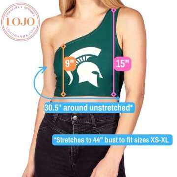 Lojobands Women's Tailgate Outfit College One Shoulder Top Tank Top Crop Top One Size Fits Most (Virginia Tech Hokies - Black)