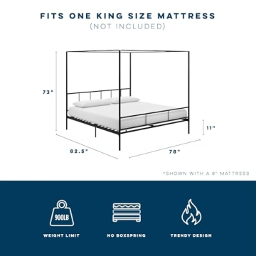 Novogratz Modern Four Poster Bed for Today’s Stylish Bedrooms