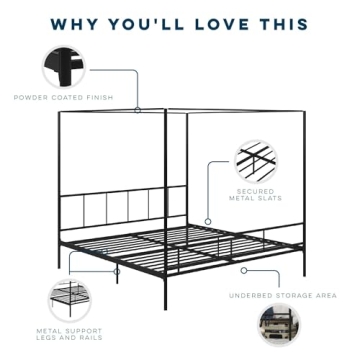 Novogratz Modern Four Poster Bed for Today’s Stylish Bedrooms