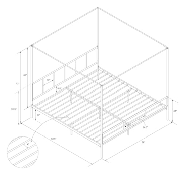 Novogratz Modern Four Poster Bed for Today’s Stylish Bedrooms