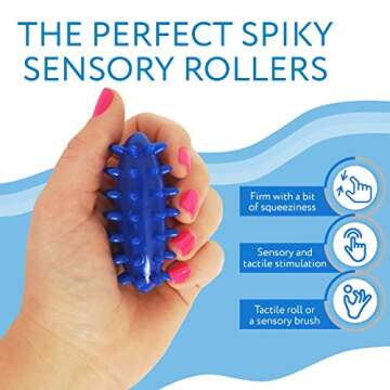 IMPRESA Spiky Sensory Rollers Pack of 3 Unbreakable Fidget Toys