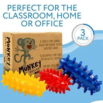 IMPRESA Spiky Sensory Rollers Pack of 3 Unbreakable Fidget Toys