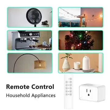 G-Homa Remote Control Outlet, Wireless Electrical Outlets Switch Plug for Household Appliances, Christmas Lights, 100FT Long Range, Learning Code, 1875W/15A, FCC & ETL Listed (5 Sockets+2 Remotes)