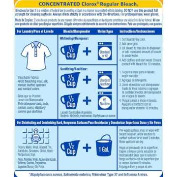 Clorox 30966 Concentrated Regular Bleach, 121 Oz. | Pack of 2