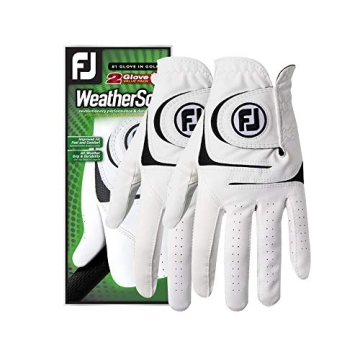 FootJoy Men's WeatherSof 2-Pack Golf Gloves - Premium Quality and Performance in White